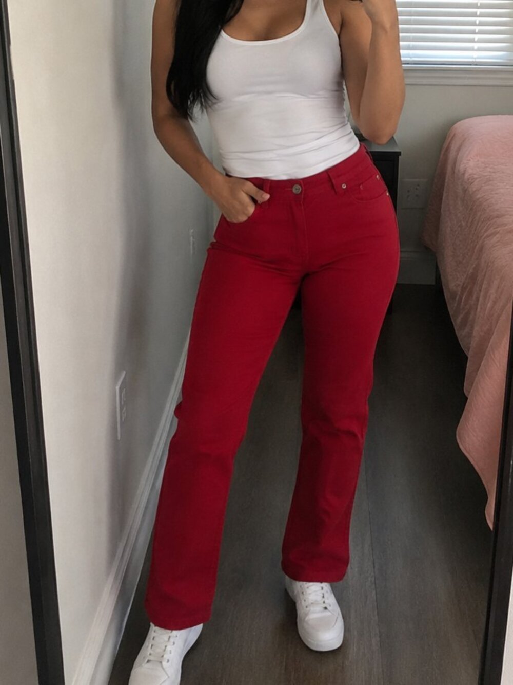 Lauren Jeans Co. Ralph Lauren Women's Red Straight Leg Jeans Size 6